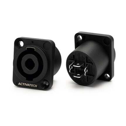 Conector Ficha Speakon Hembra Chasis Bafle 4 Contactos Nl4mp Negro