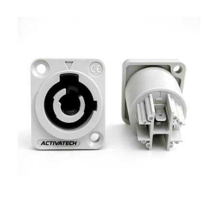 Powercon Ficha Conector Link Hembra A Chasis NAC3MPB Blanco