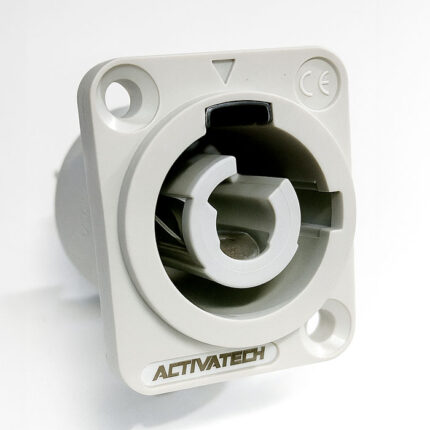 Powercon Ficha Conector Link Hembra A Chasis NAC3MPB Blanco