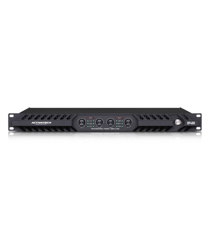 DP408-frente Amplificador Digital 4 Canales DP408 – 4×800W RMS Clase D, PFC, Bridge - Image 1