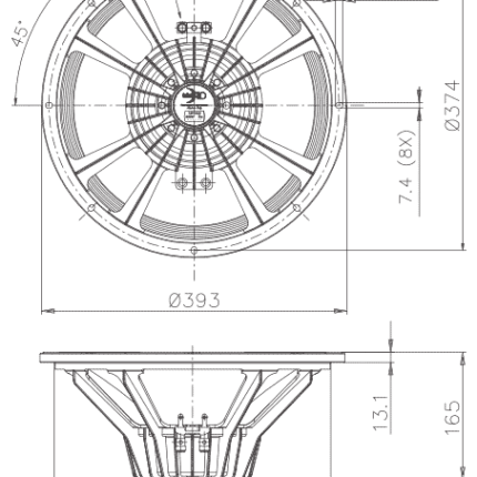 Plano técnico — Altavoz FaitalPRO 15″ Neodimio 15PR400