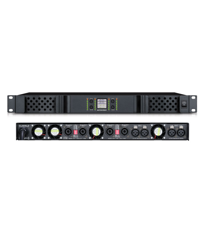 Amplificador GaN DGS410 – 4×1000W @ 8Ω · Damping 5000 · PFC 0.99 · 1U Amplificador GaN DGS410 – 4×1000W @ 8Ω · Damping 5000 · PFC 0.99 · 1U