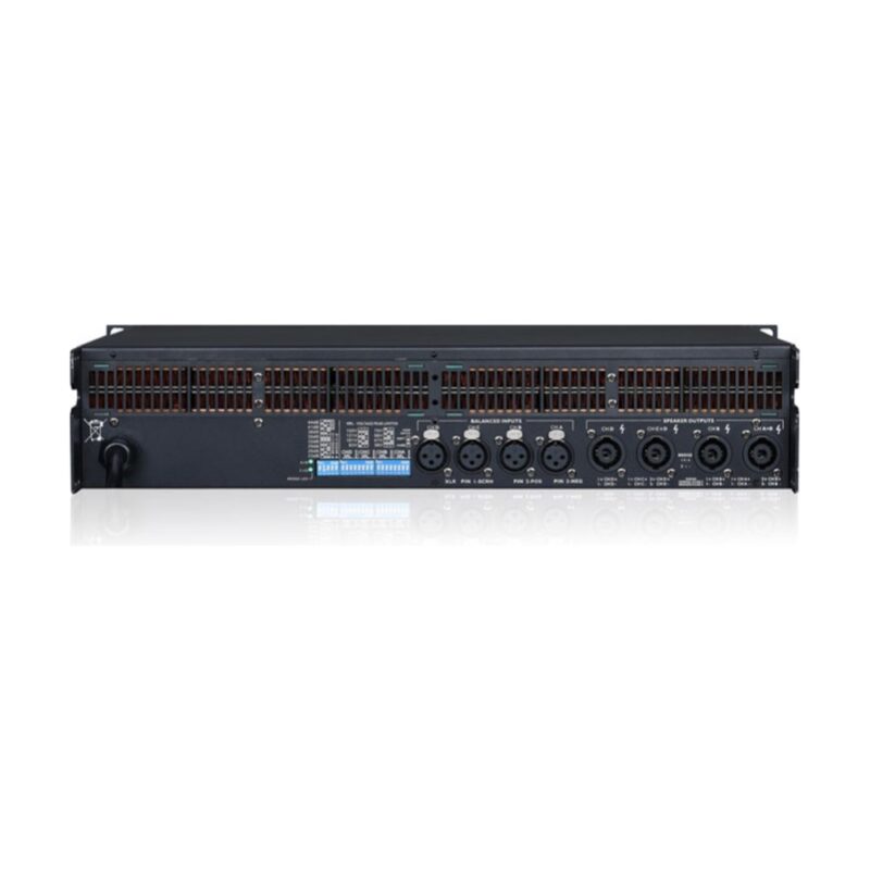 Amplificador FP10000Q – panel de conexiones XLR y Speakon