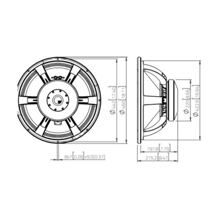 SAF18402 Lavoce altavoz — plano