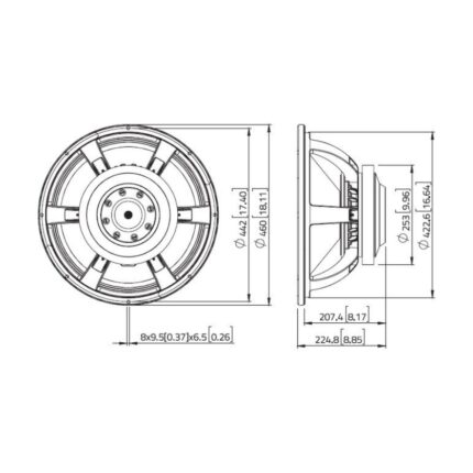 SAF18450 Lavoce altavoz — plano