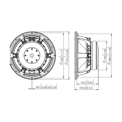 waf12300 Lavoce altavoz — plano