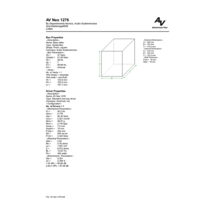 AVNEO1276 AmericanVox altavoz — simulación caja